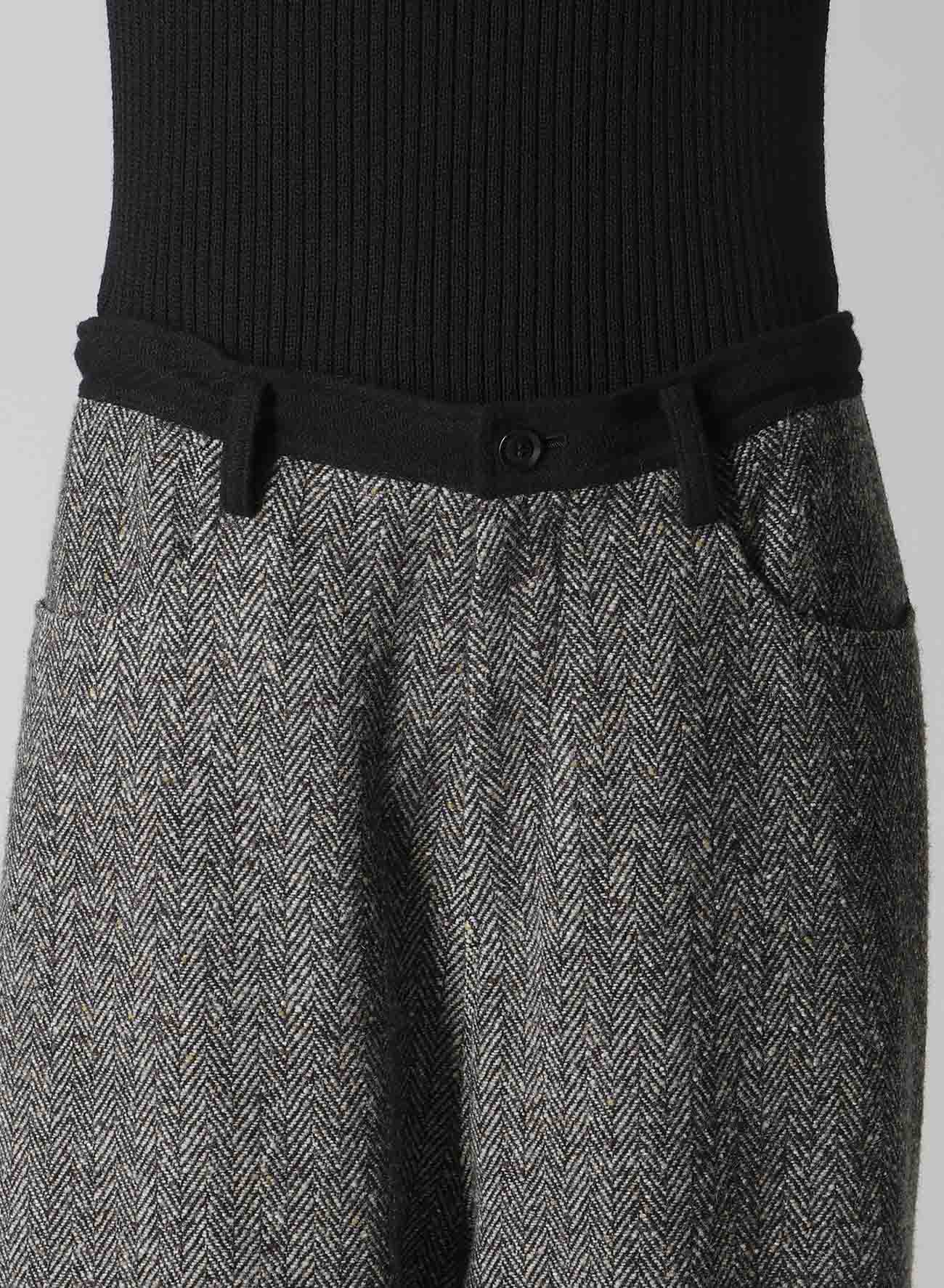 BIG HERRINGBONE WIDE PANTS