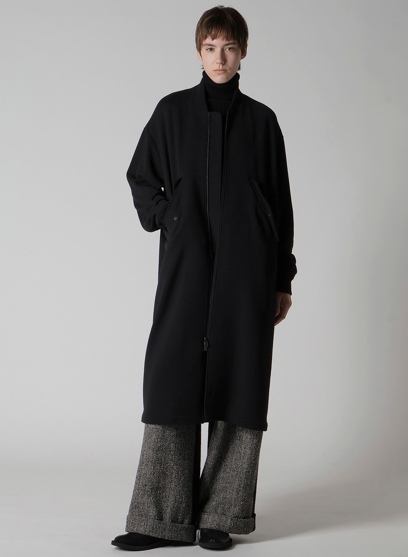 BIG HERRINGBONE WIDE PANTS