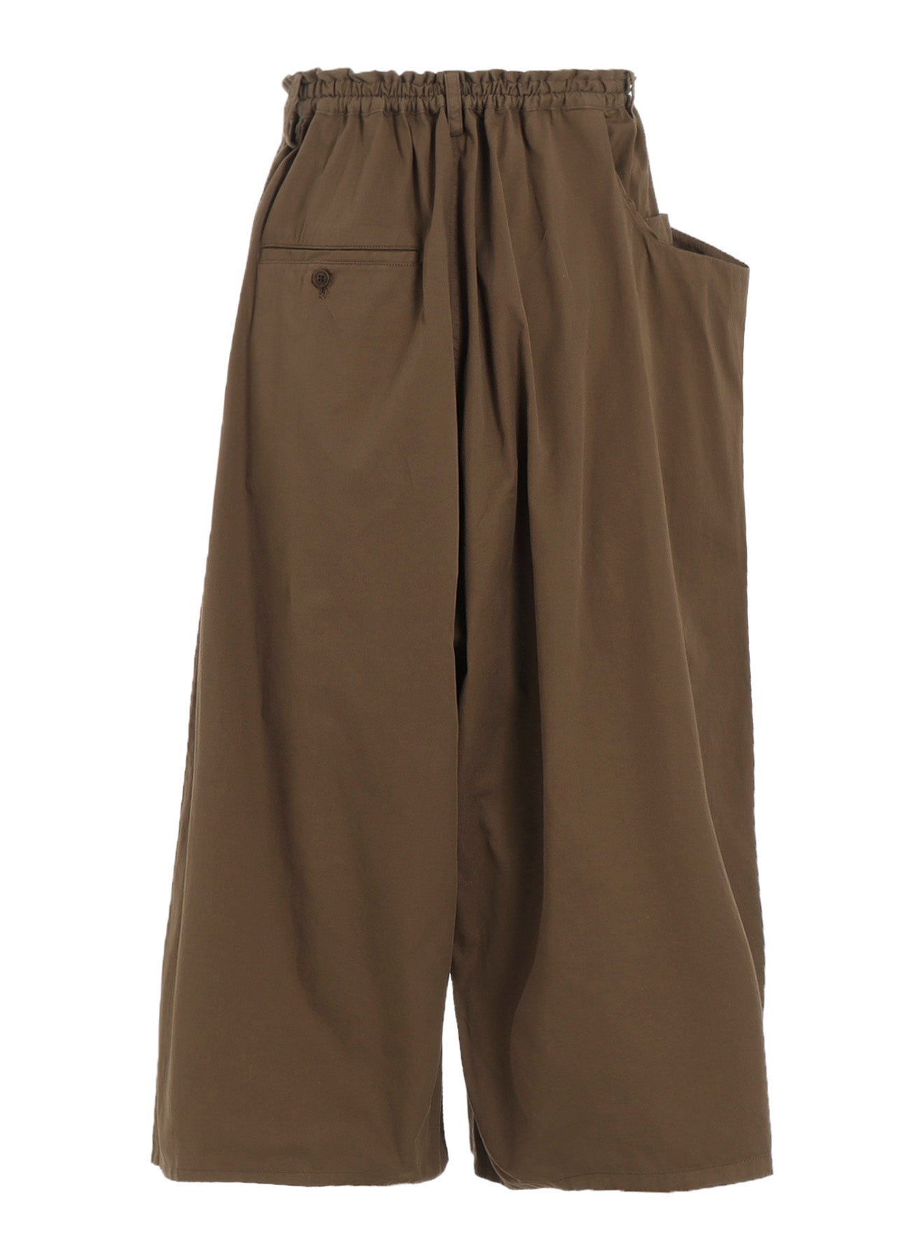 COTTON TWILL GARMENT DYE RIGHT SIDE DRAPE PANTS