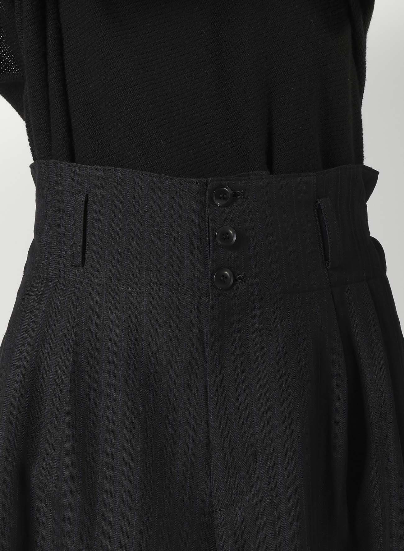 VISCOSE TWEED STRIPE WIDE PANTS