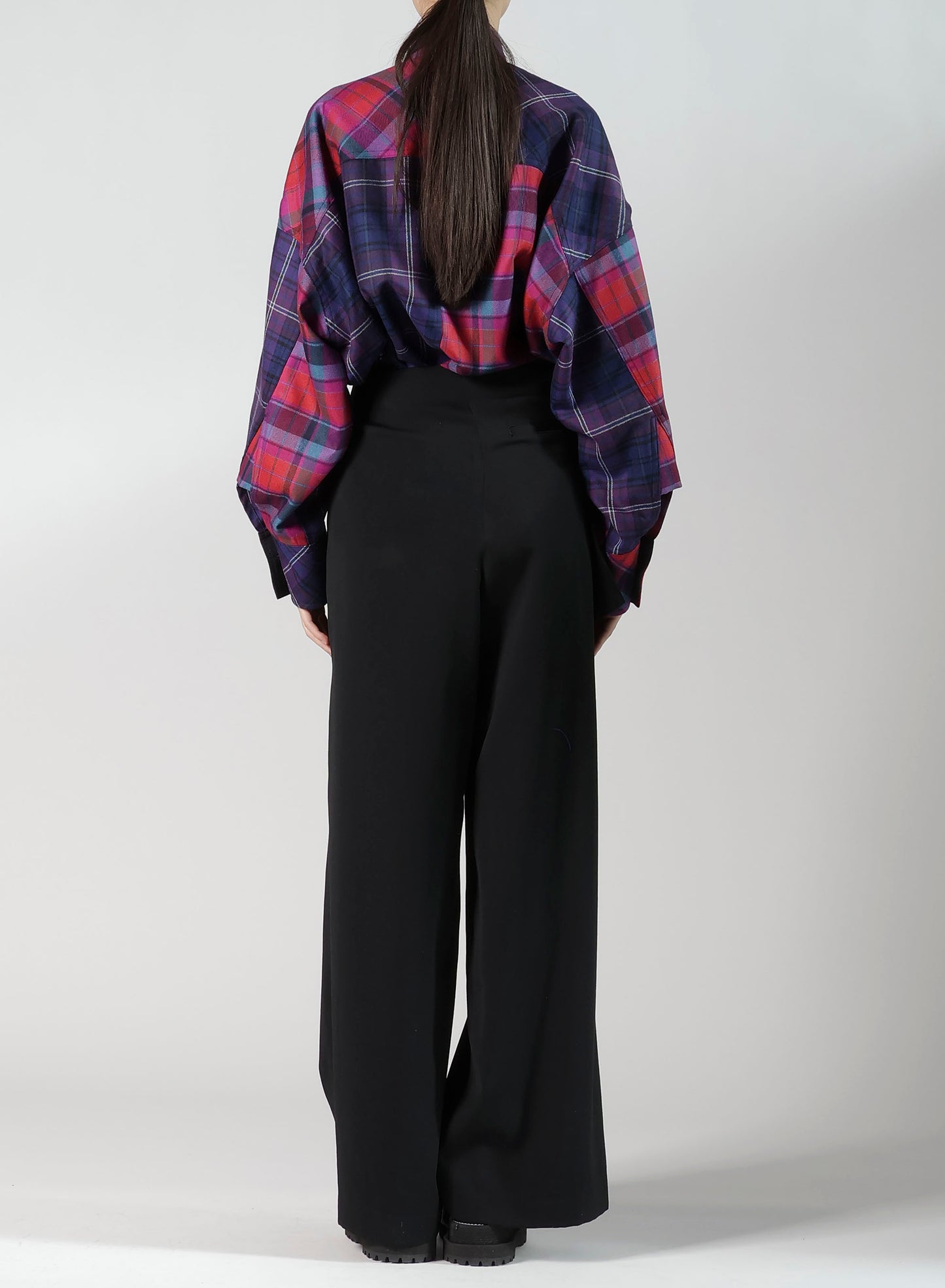 WOOL GABARDINE BELT PANTS