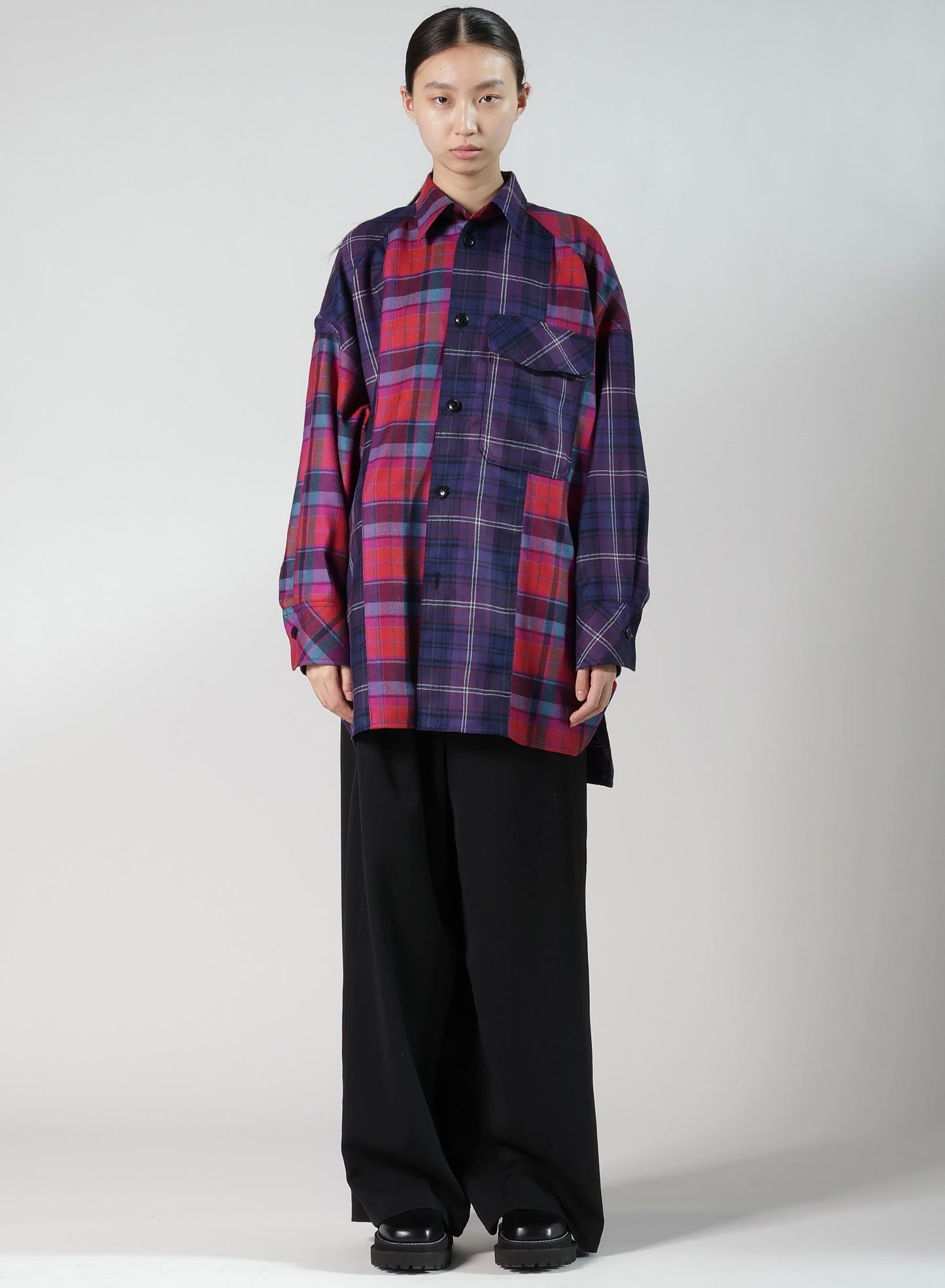 WOOL GABARDINE BELT PANTS
