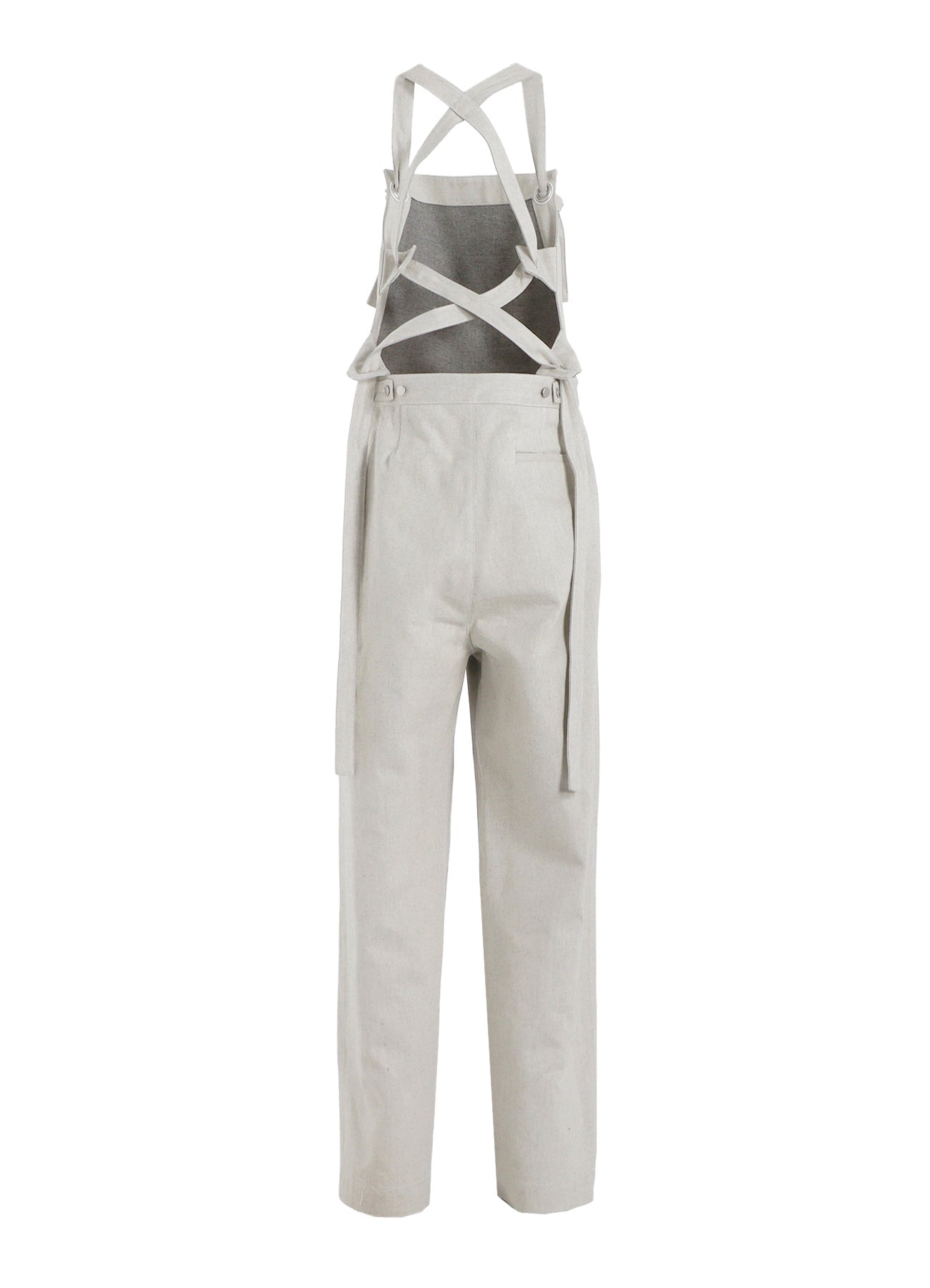 UNEVEN YARN DENIM APRON PANTS