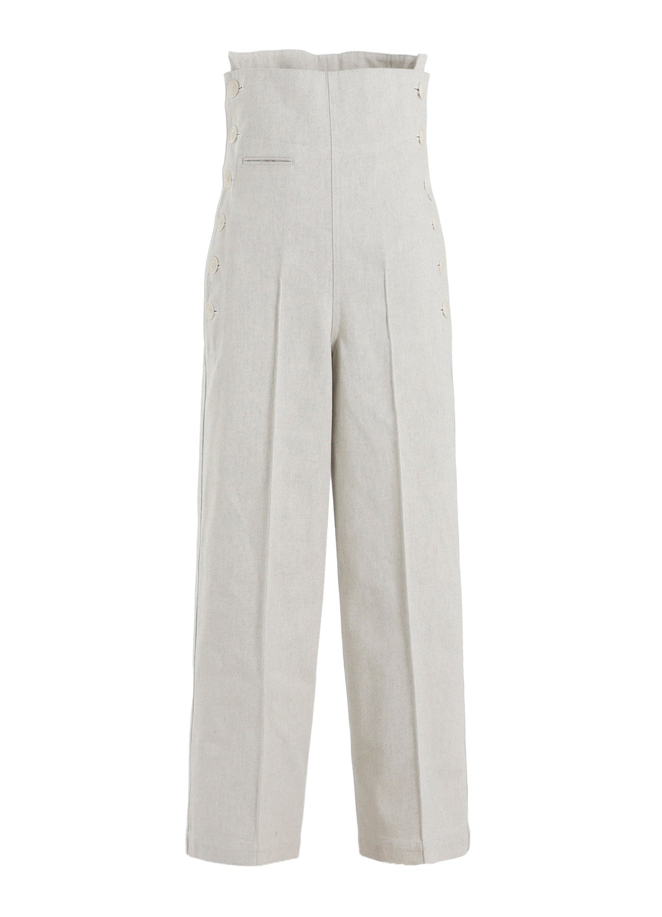 UNEVEN YARN DENIM SIDE OPEN PANTS