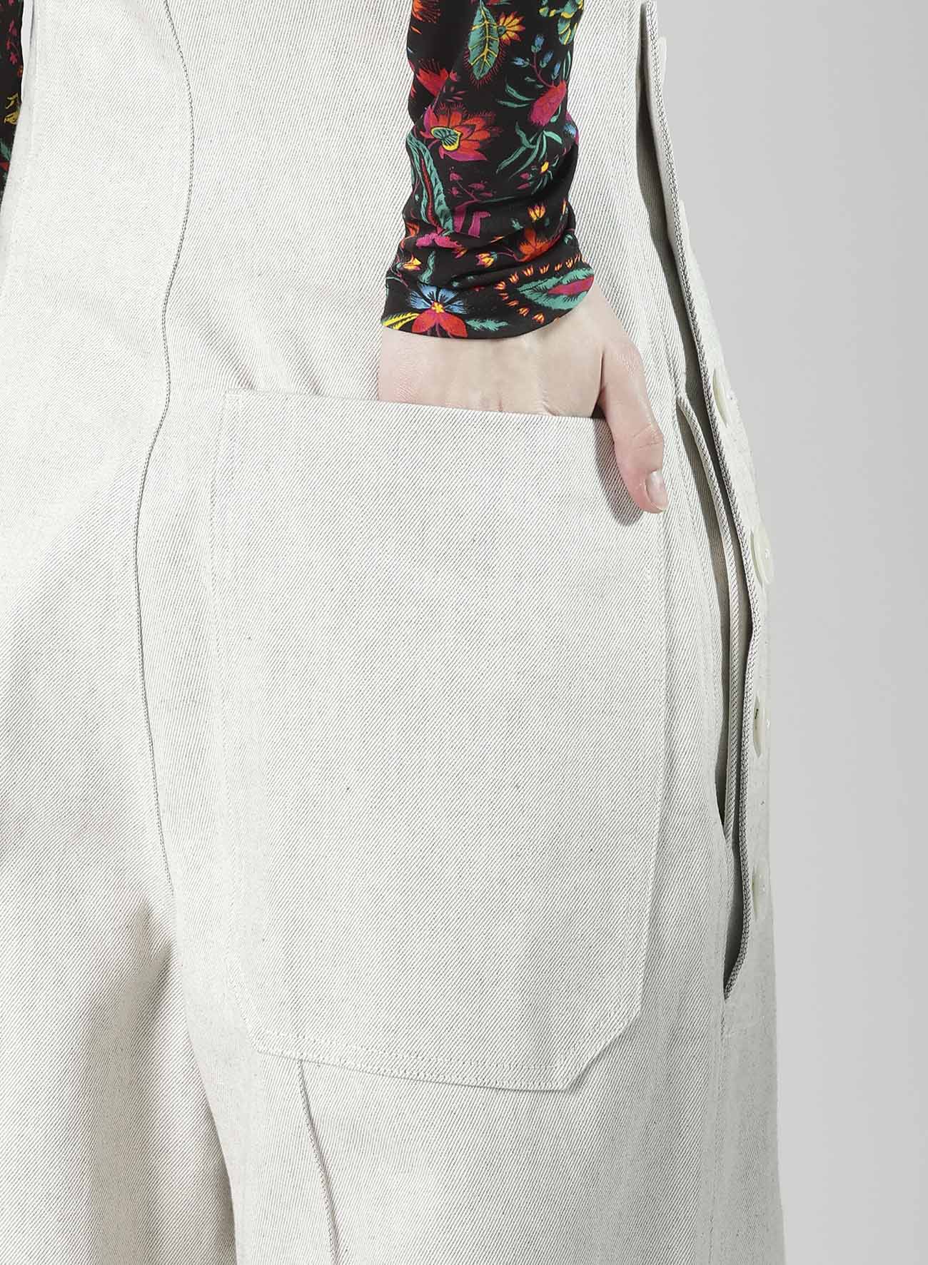 UNEVEN YARN DENIM SIDE OPEN PANTS