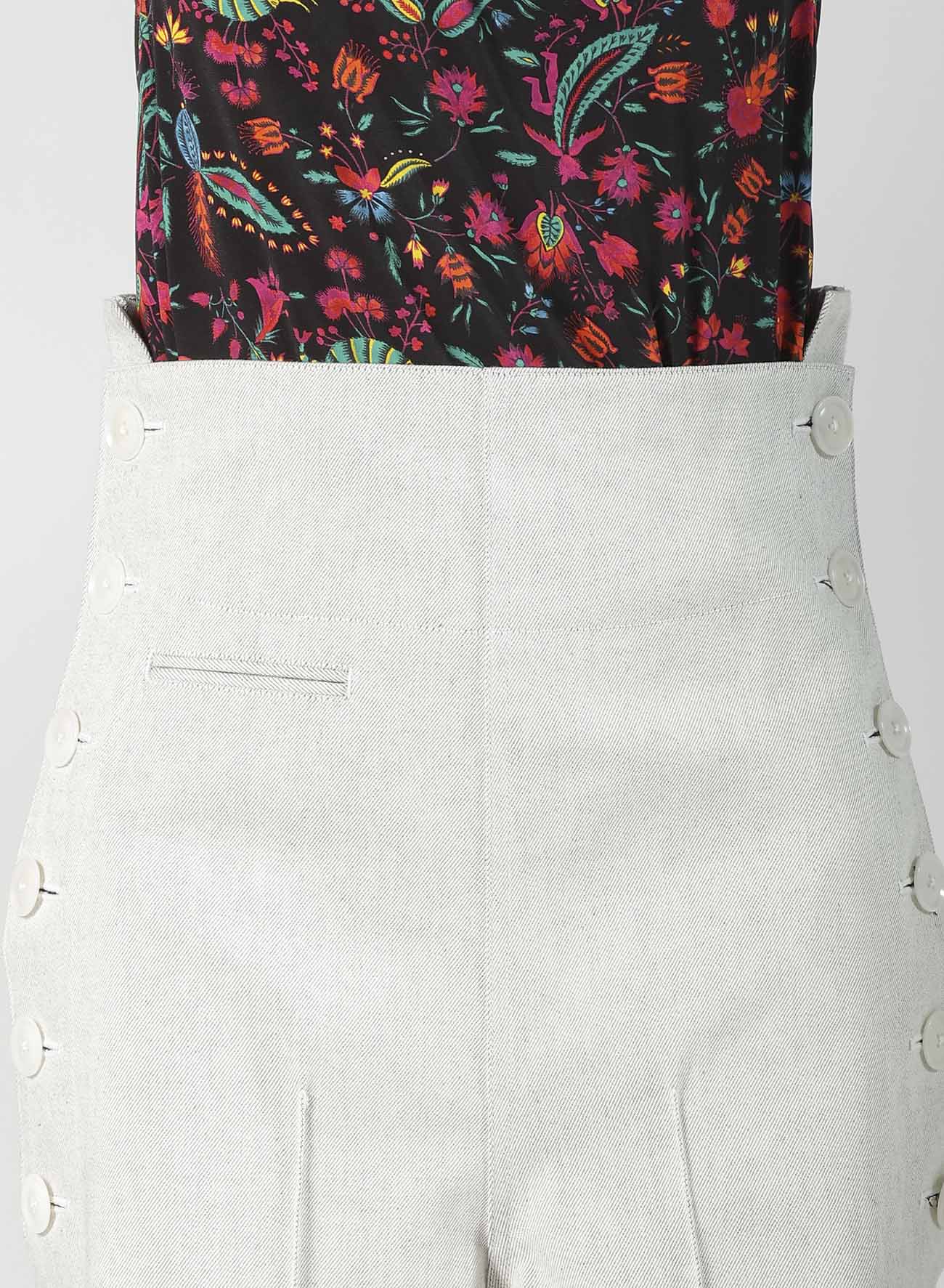 UNEVEN YARN DENIM SIDE OPEN PANTS