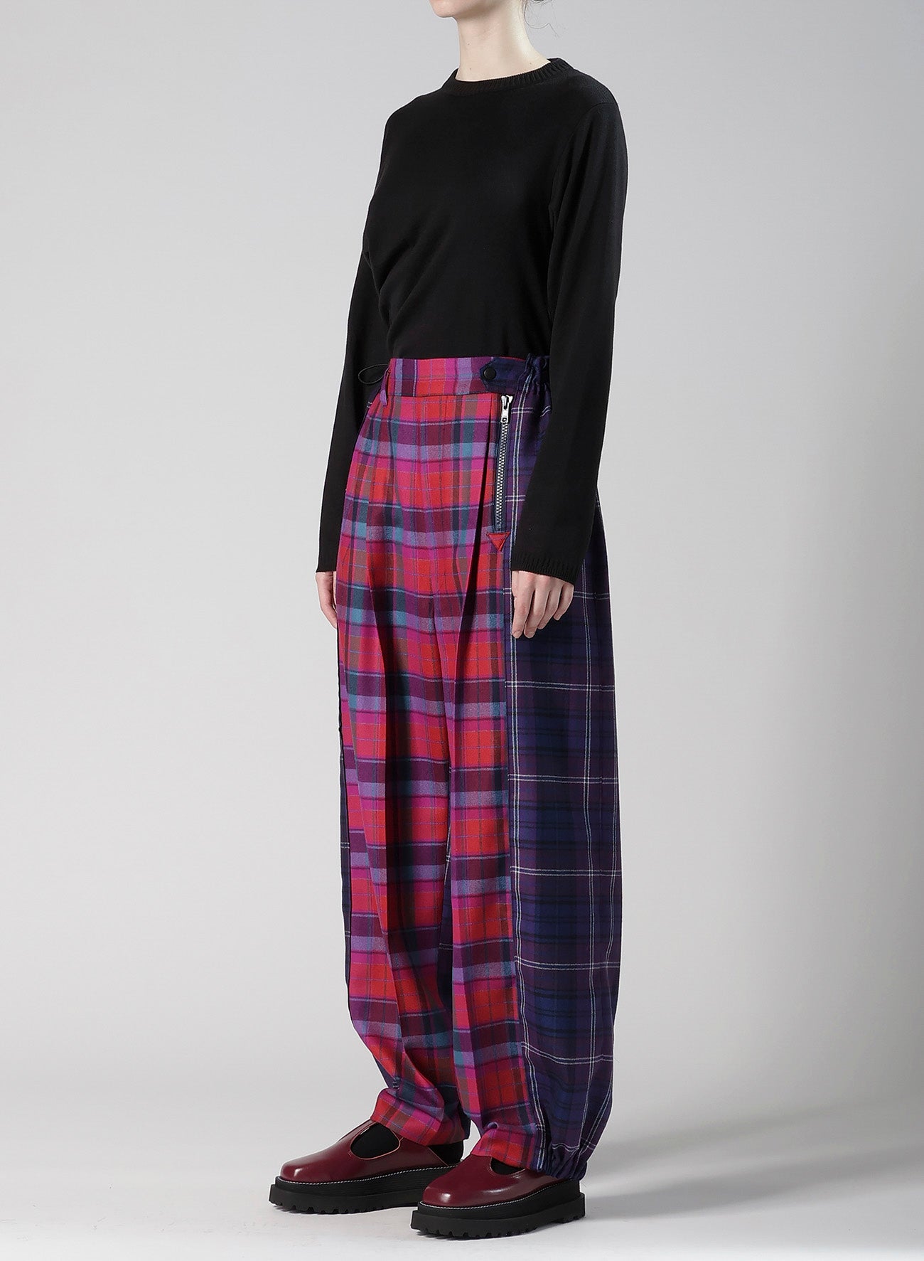 PLAID PANEL PANTS B