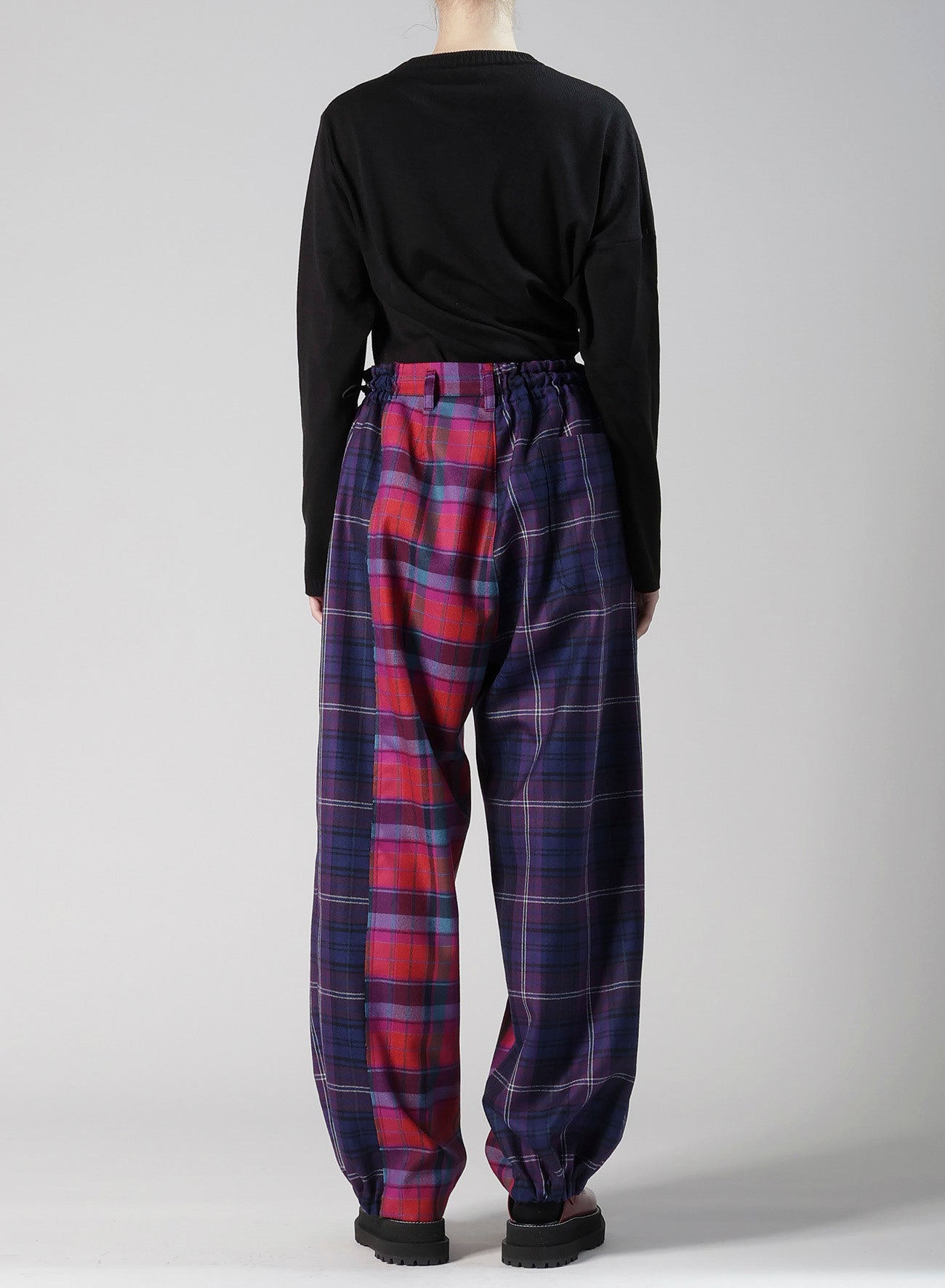 PLAID PANEL PANTS B