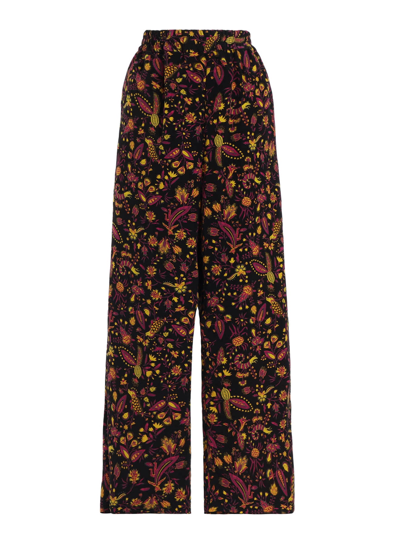 FLOWER PRINT ELASTIC WAIST PANTS