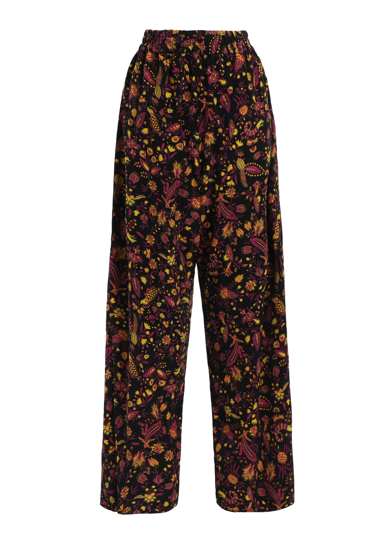 FLOWER PRINT ELASTIC WAIST PANTS