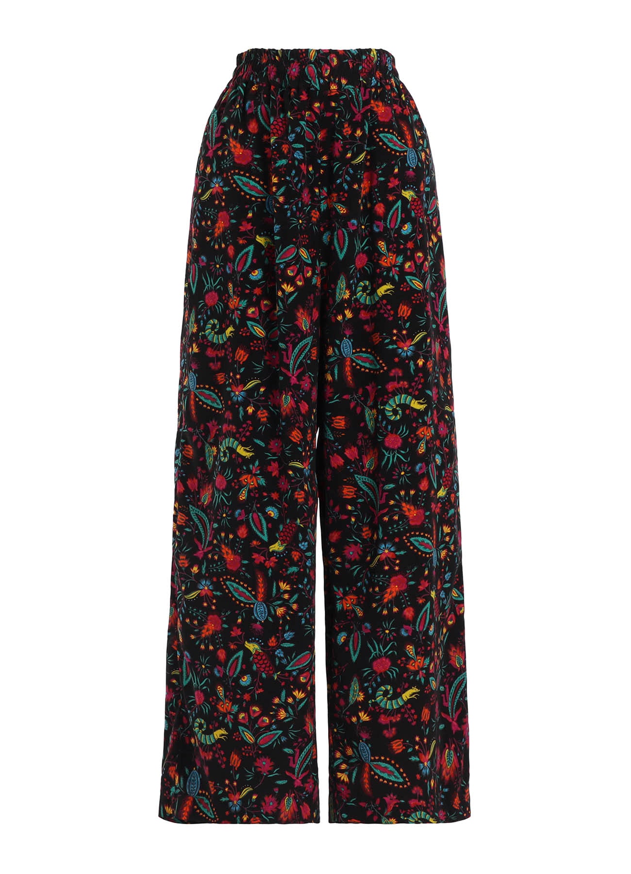 FLOWER PRINT ELASTIC WAIST PANTS