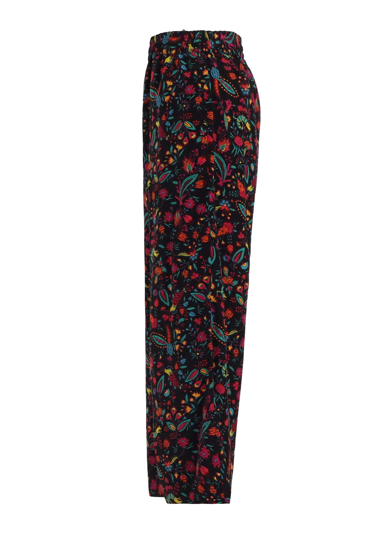 FLOWER PRINT ELASTIC WAIST PANTS