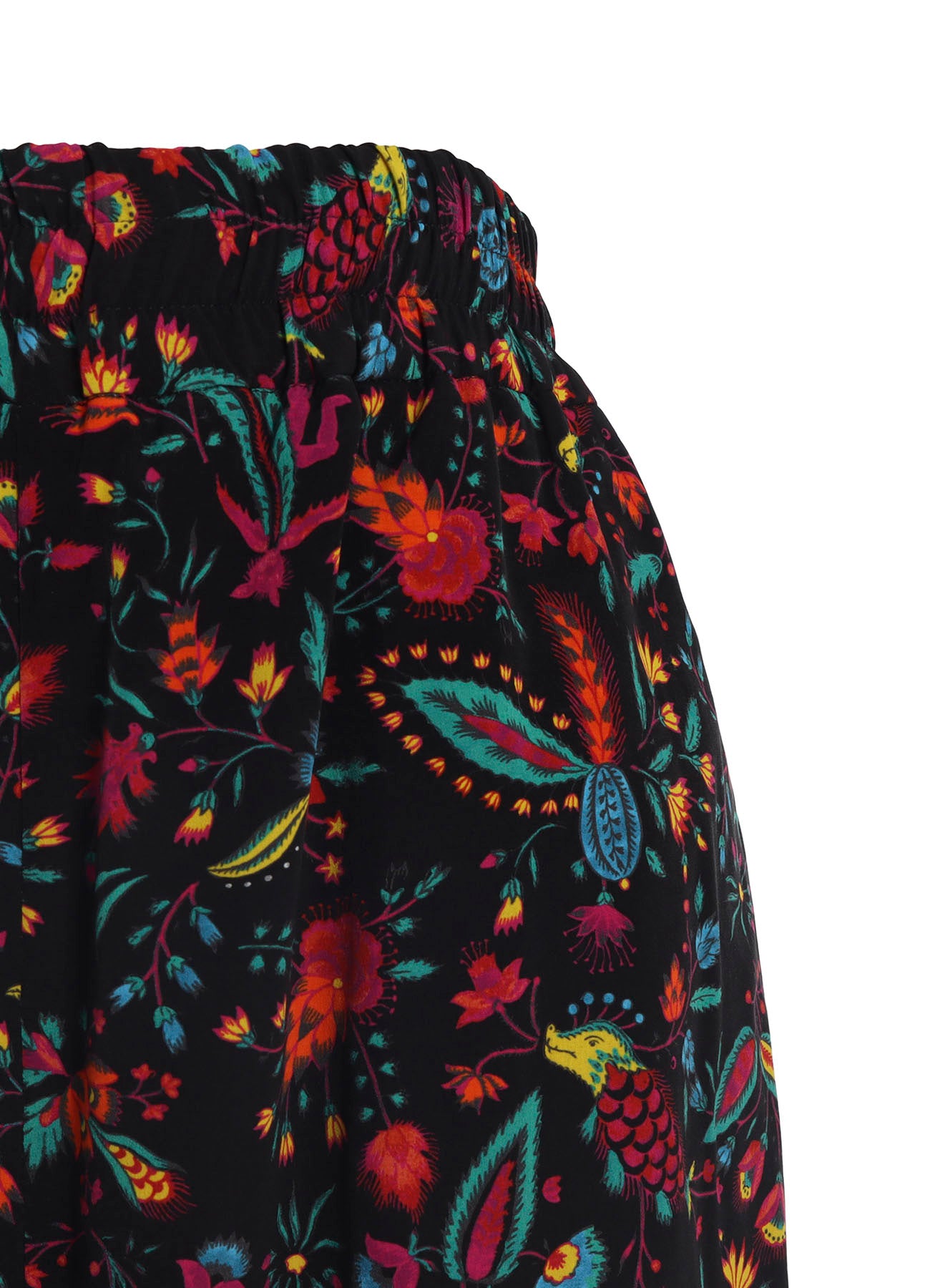 FLOWER PRINT ELASTIC WAIST PANTS