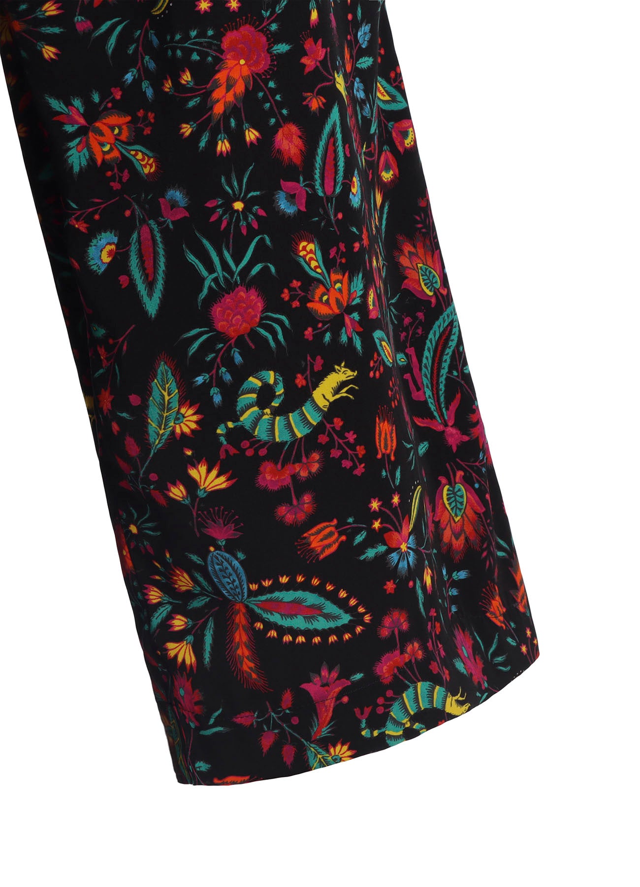 FLOWER PRINT ELASTIC WAIST PANTS