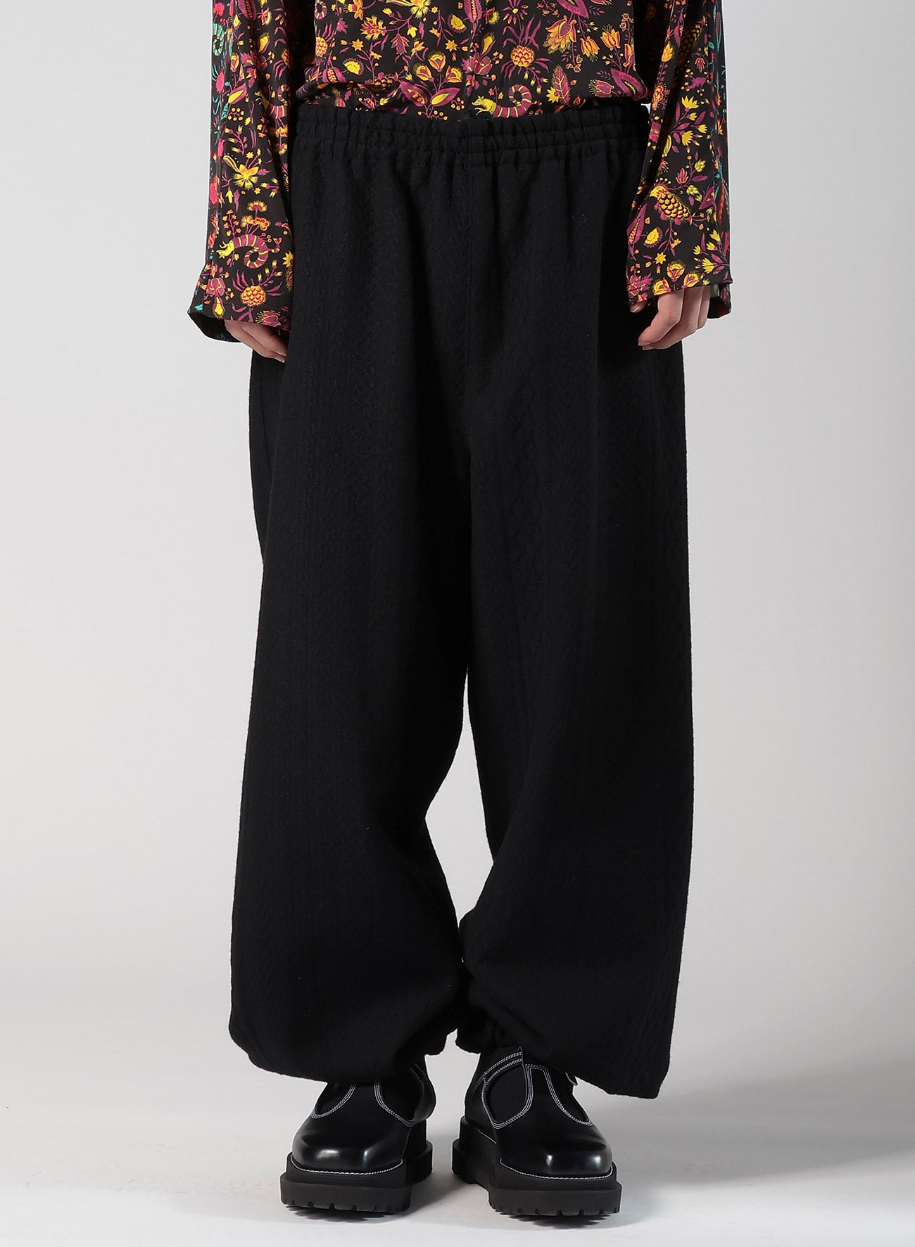CABLE JQ KNIT ELASTIC WAIST PANTS