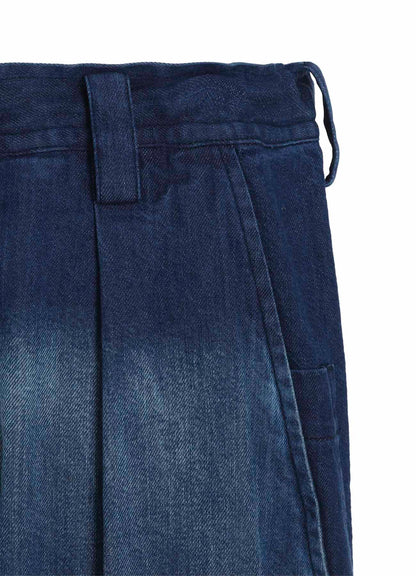 SPOTTED DENIM FRONT BIG POCKET PANTS