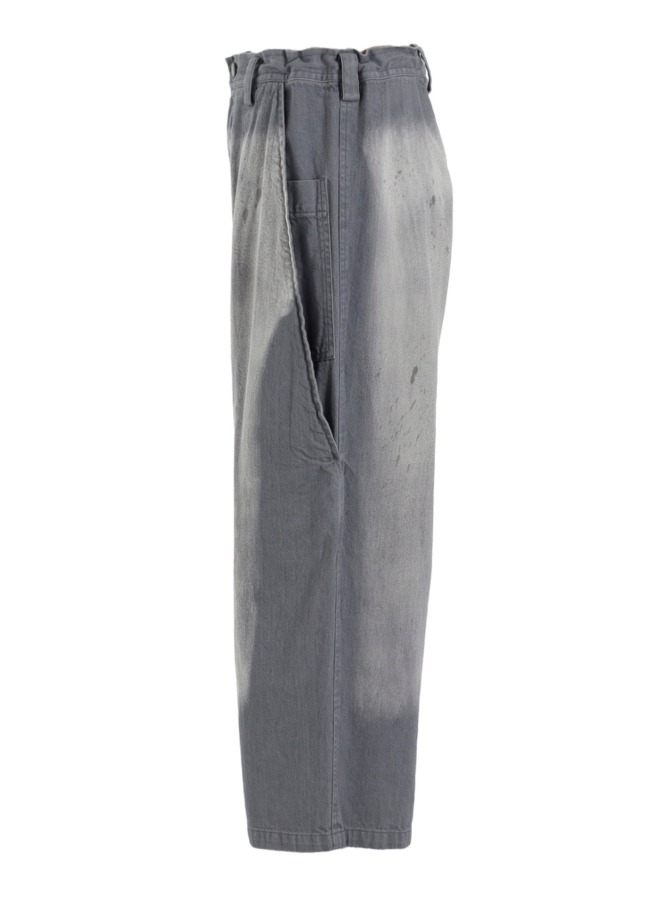 SPOTTED DENIM FRONT BIG POCKET PANTS