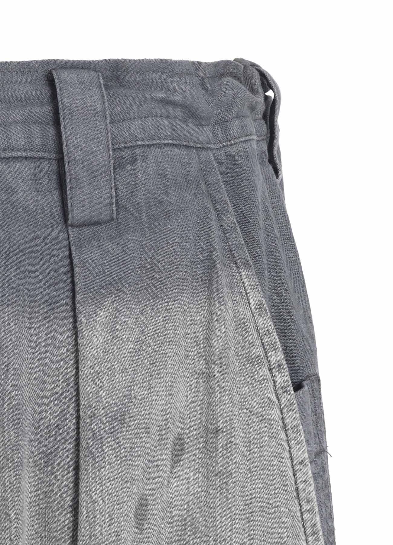 SPOTTED DENIM FRONT BIG POCKET PANTS