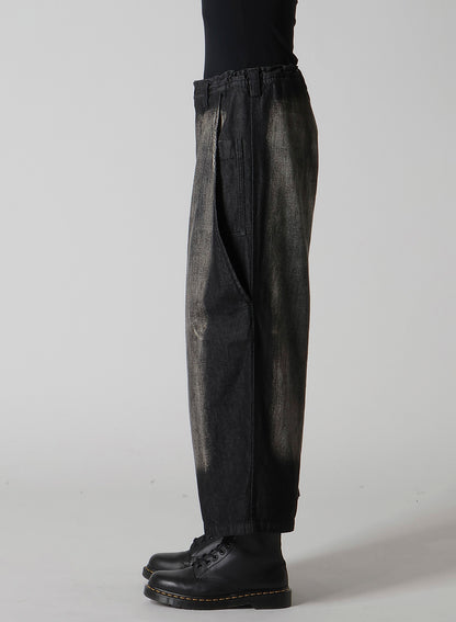 SPOTTED DENIM FRONT BIG POCKET PANTS