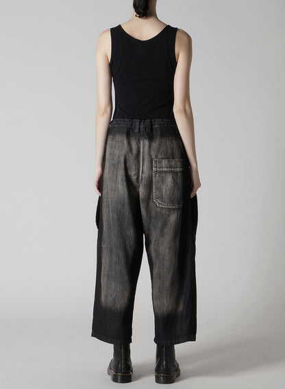 SPOTTED DENIM FRONT BIG POCKET PANTS