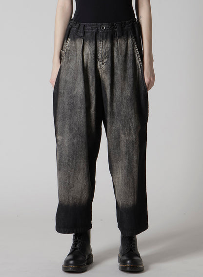 SPOTTED DENIM FRONT BIG POCKET PANTS