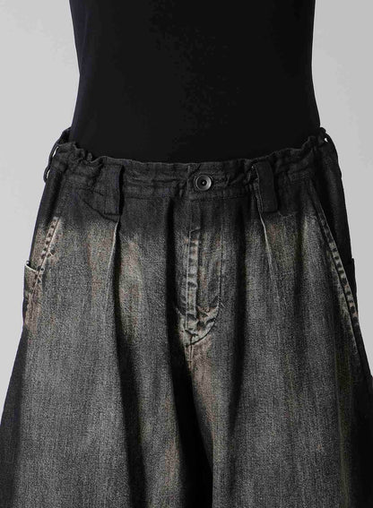 SPOTTED DENIM FRONT BIG POCKET PANTS