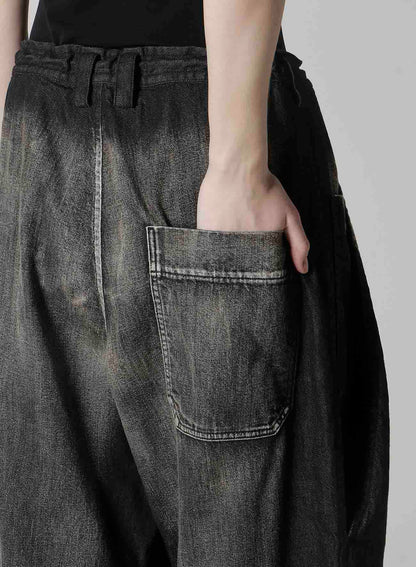 SPOTTED DENIM FRONT BIG POCKET PANTS