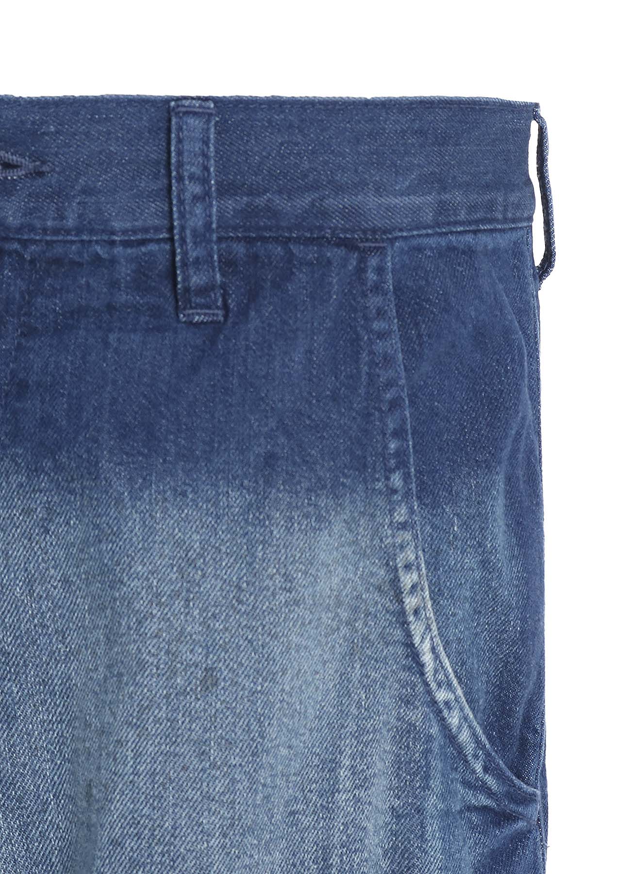 SPOTTED DENIM WIDE PANTS