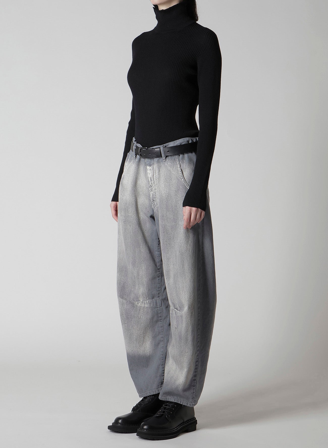 SPOTTED DENIM WIDE PANTS