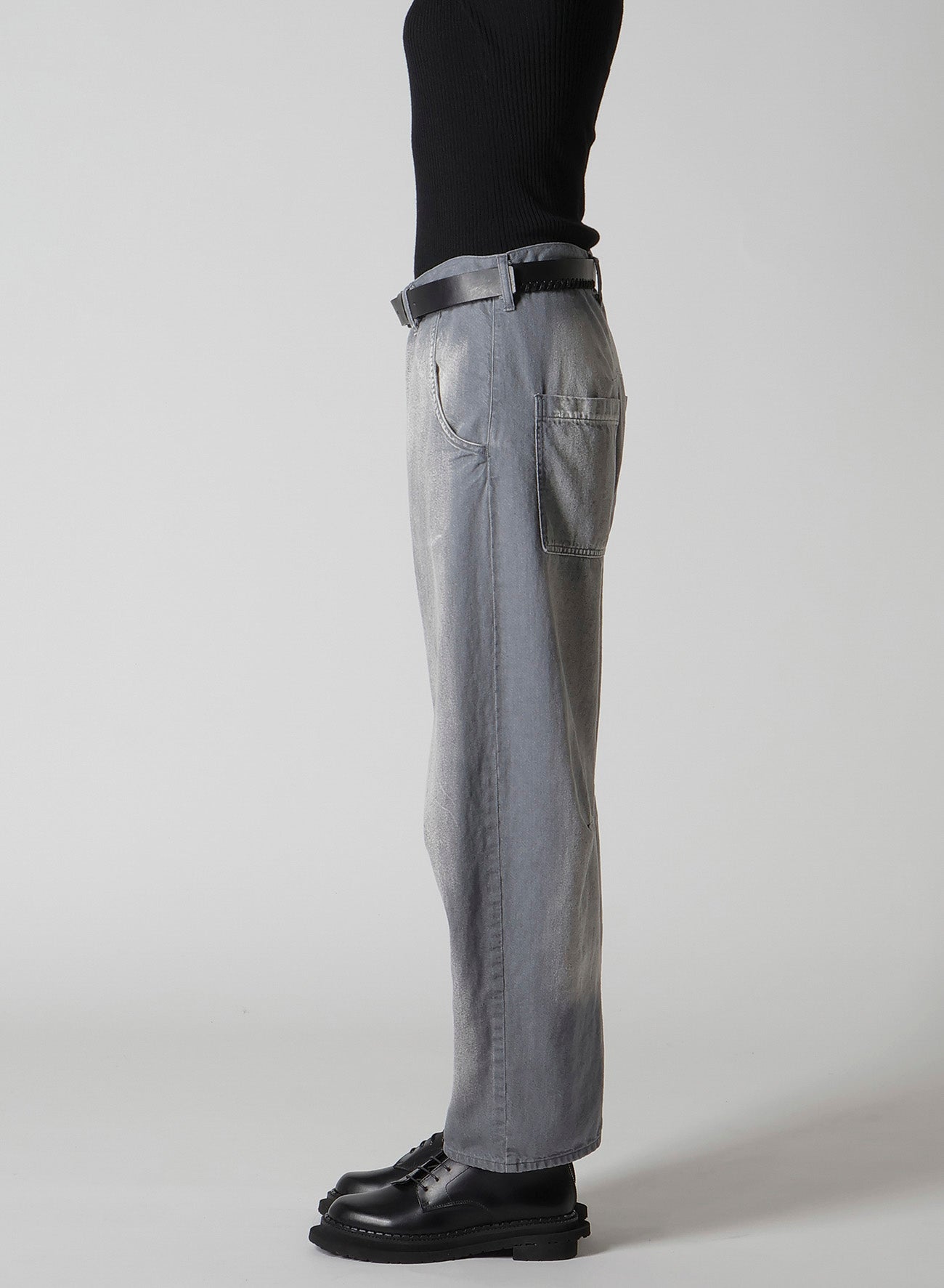 SPOTTED DENIM WIDE PANTS