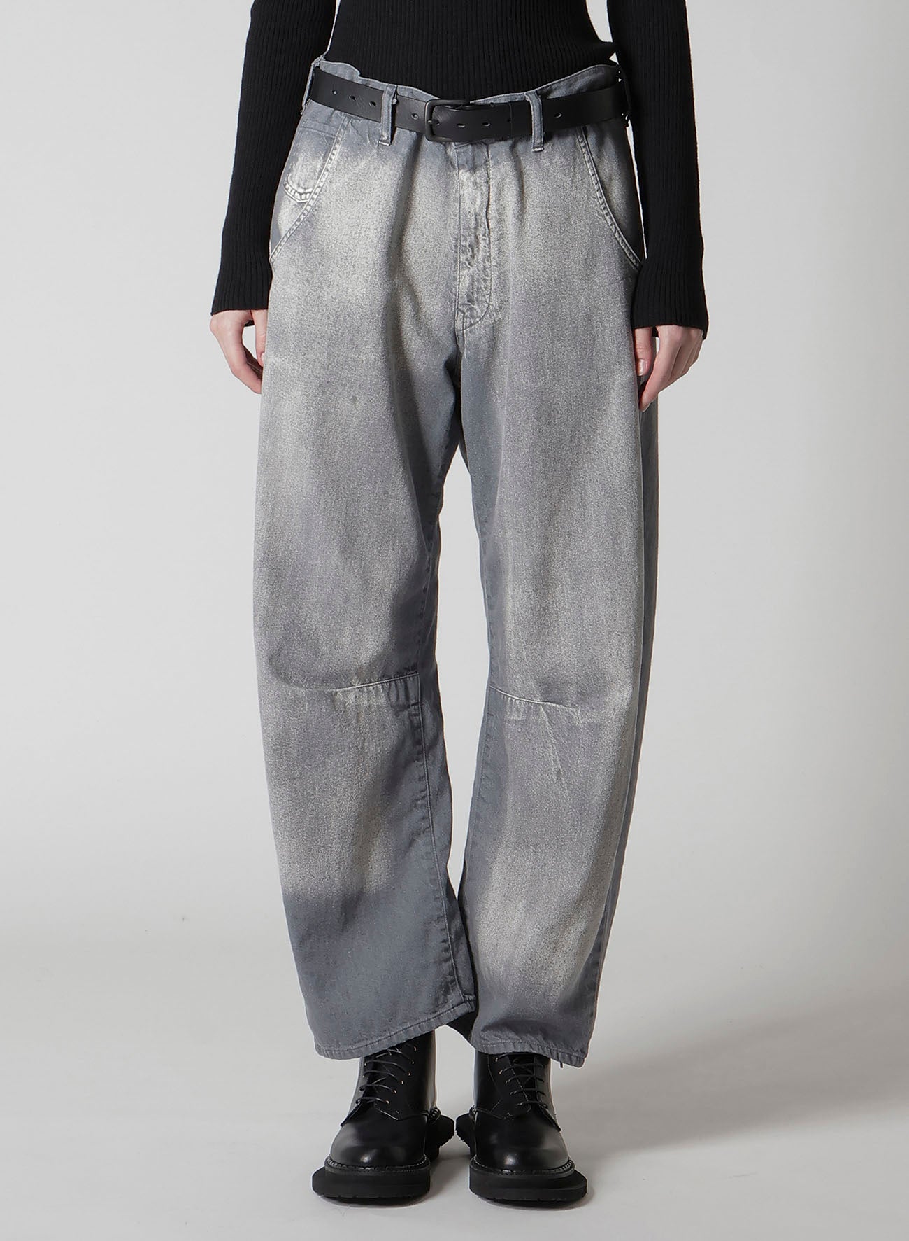 SPOTTED DENIM WIDE PANTS