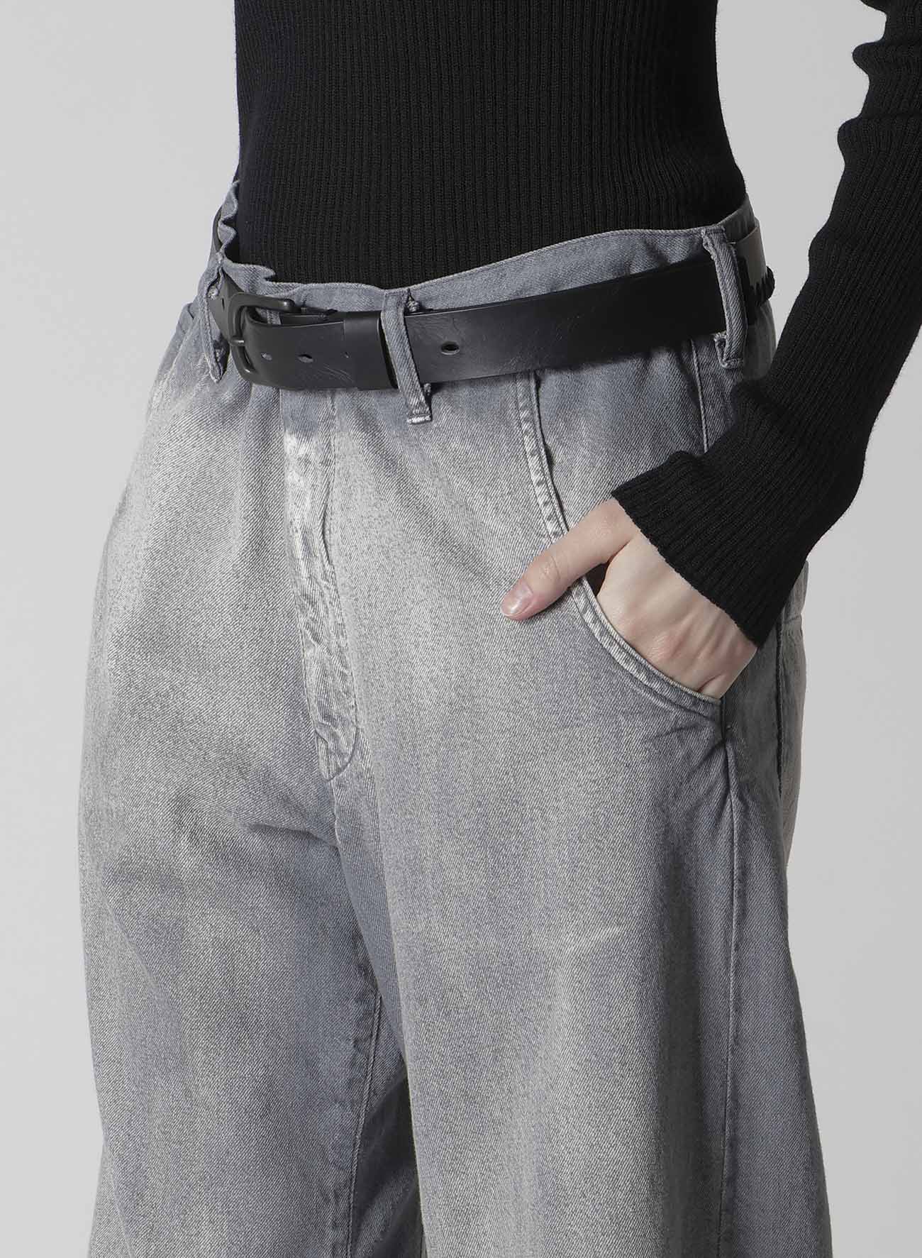 SPOTTED DENIM WIDE PANTS