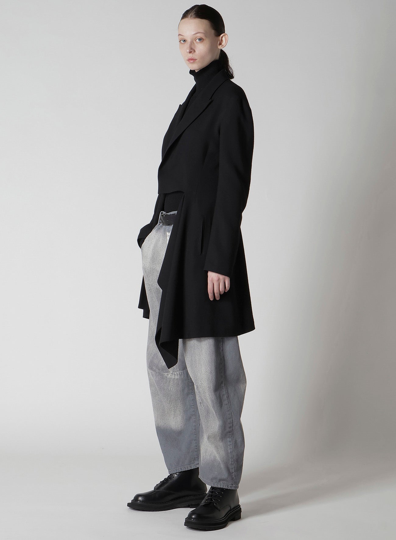 SPOTTED DENIM WIDE PANTS