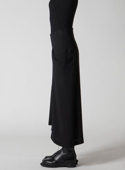 W/RY WASHER PROCESSED GAUZE DROP SKIRT