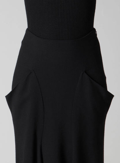 W/RY WASHER PROCESSED GAUZE DROP SKIRT