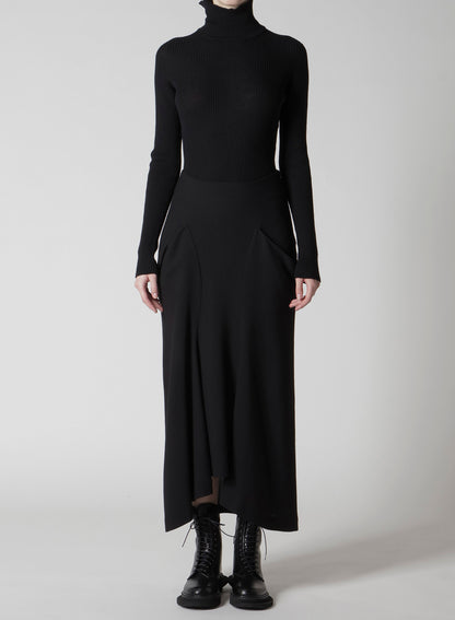 W/RY WASHER PROCESSED GAUZE DROP SKIRT