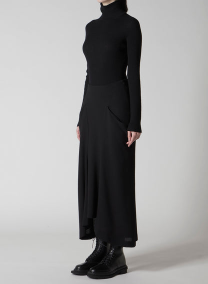 W/RY WASHER PROCESSED GAUZE DROP SKIRT