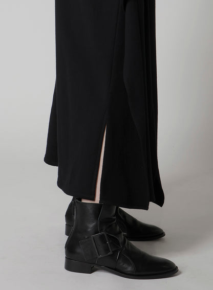 ASYMMETRIC COMBED FLEECE SKIRT