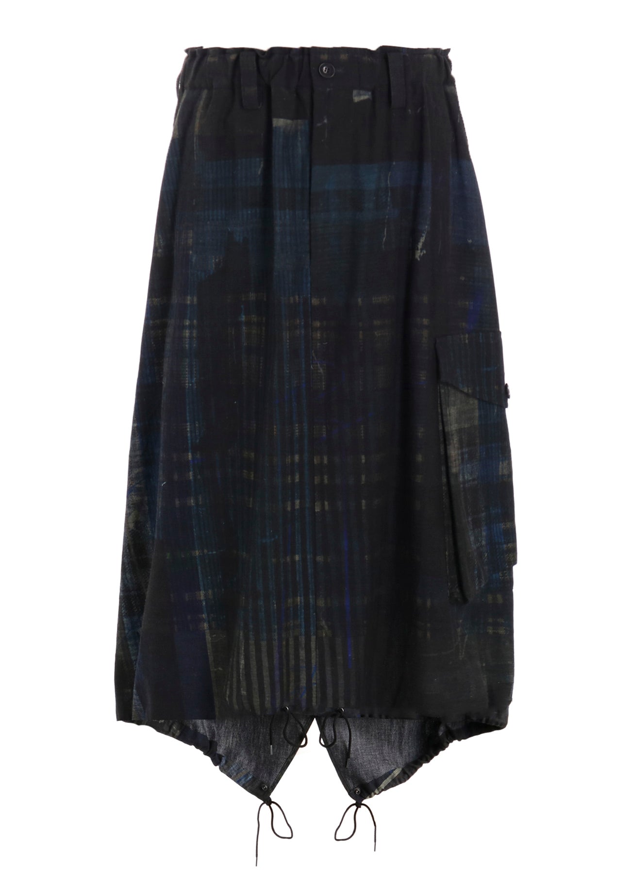 FADED PLAID 6OZ DENIM FISH TAIL SKIRT