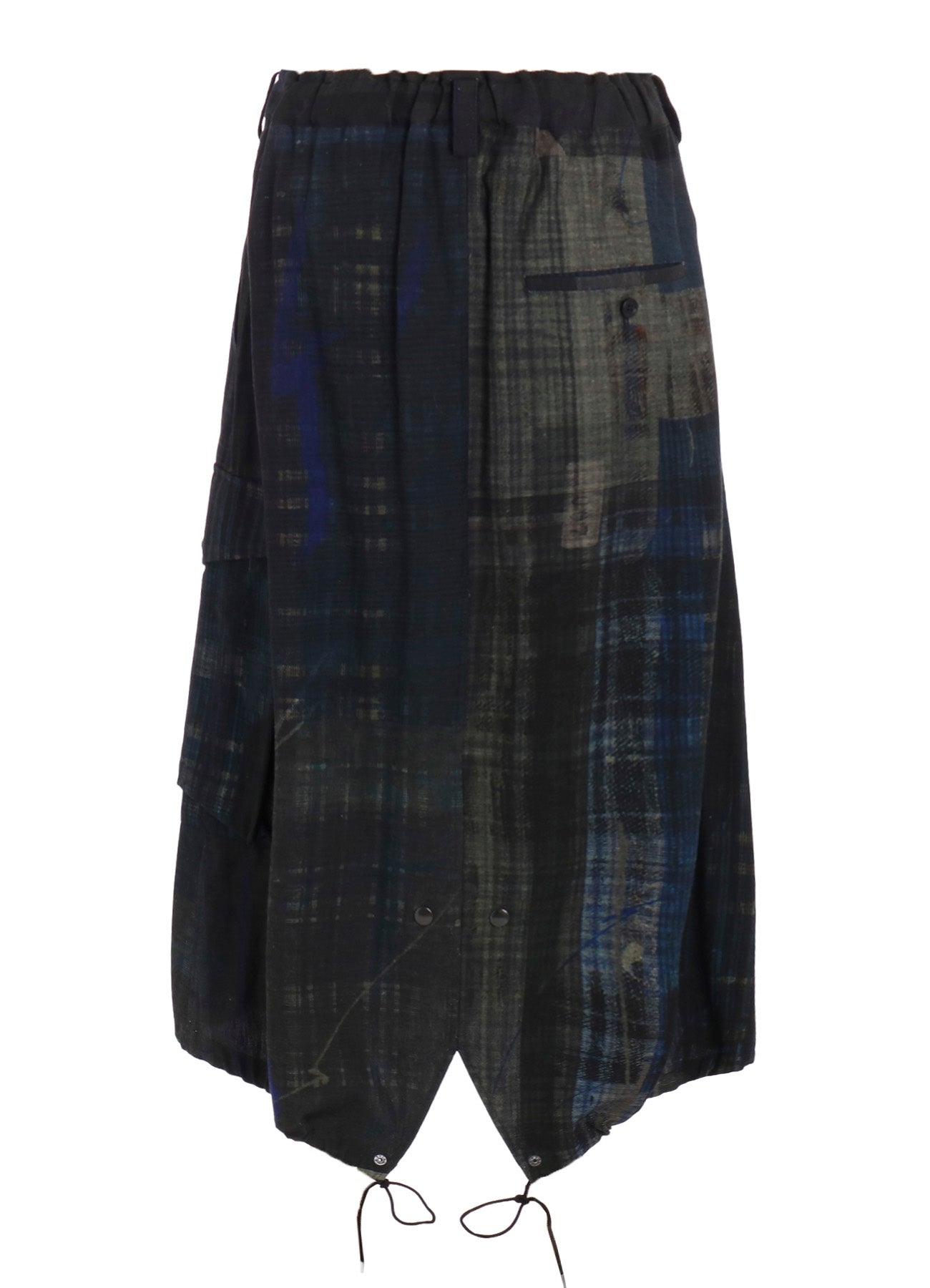 FADED PLAID 6OZ DENIM FISH TAIL SKIRT
