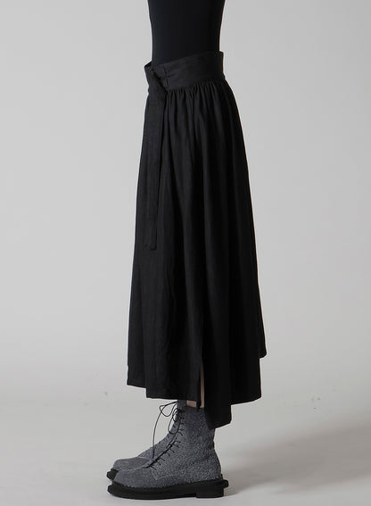 6OZ DENIM GARMENTFINISH ASYMMTRIC GATHER SKIRT