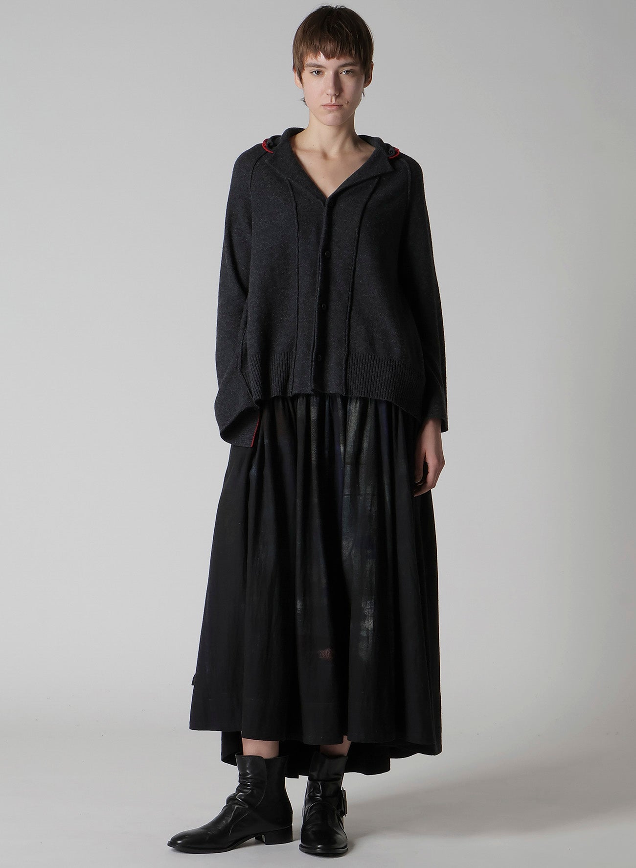 6OZ DENIM FRILL GATHERED SKIRT