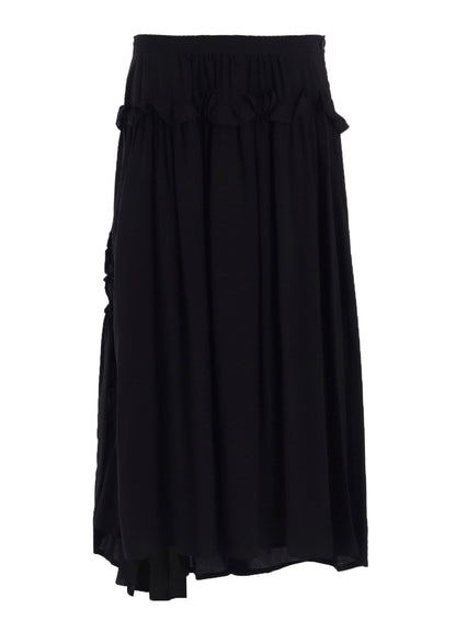 HARD-TWIST SERGE FRILL GATHER SKIRT