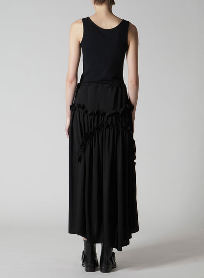HARD-TWIST SERGE FRILL GATHER SKIRT