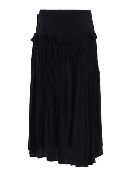 HARD-TWIST SERGE FRILL GATHER SKIRT