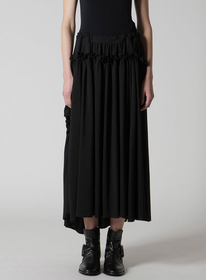 HARD-TWIST SERGE FRILL GATHER SKIRT