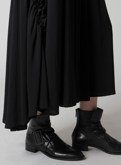 HARD-TWIST SERGE FRILL GATHER SKIRT