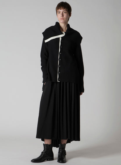 HARD-TWIST SERGE FRILL GATHER SKIRT