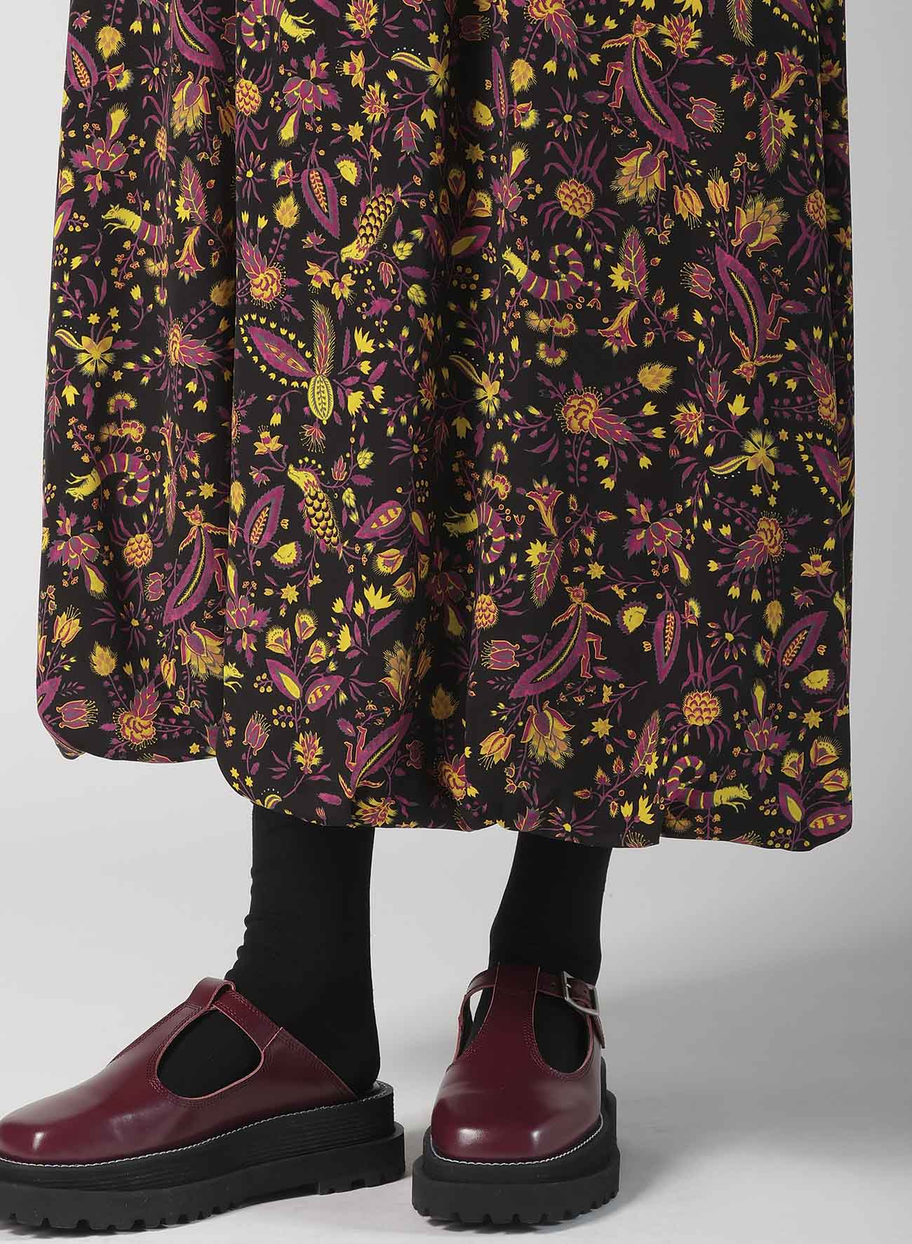 FLOWER PRINT BALLOON SKIRT
