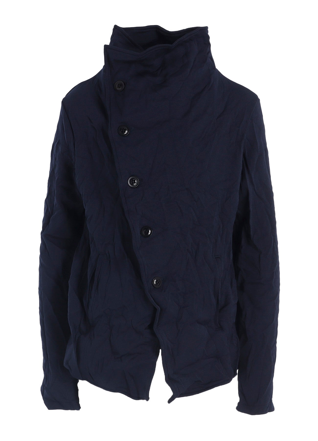 WRINKLE-EFFECT ASYMMETRIC JACKET